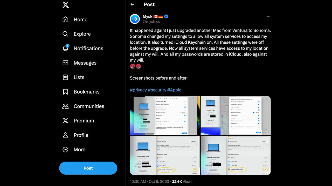 What to disable in MacOS to Protect Your Online Privacy