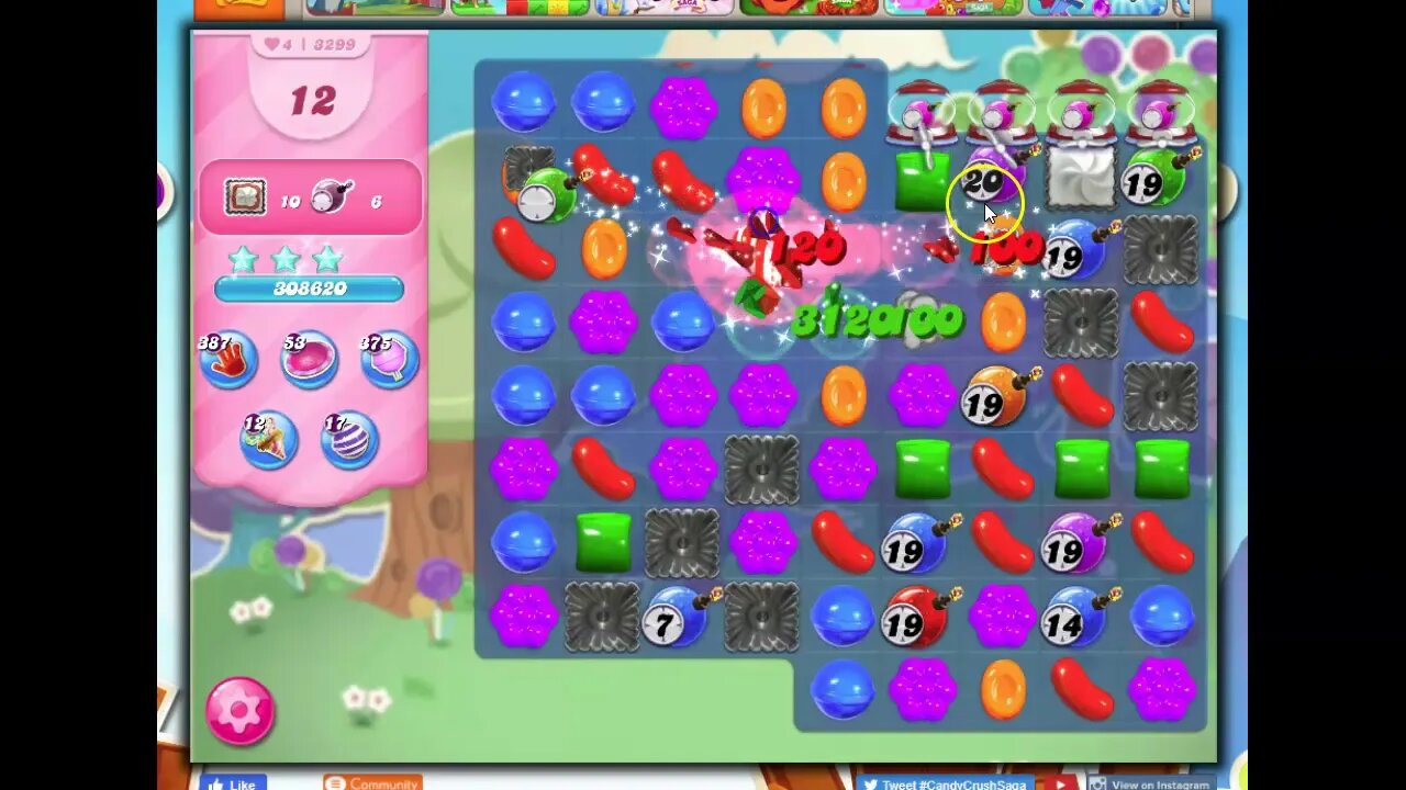 Candy Crush Level 3299 Talkthrough, 25 Moves 0 Boosters