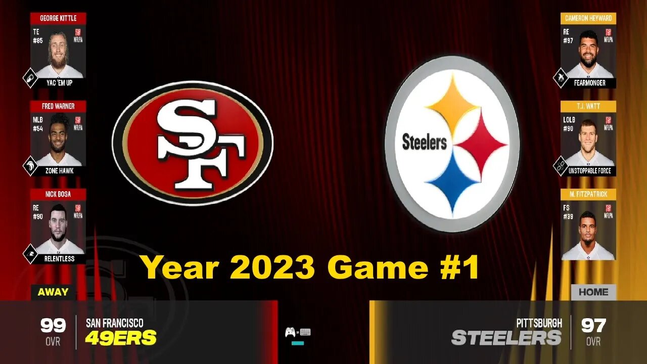 Madden 24 San Francisco 49ers Vs Pittsburgh Steelers Year 2023 | Legends