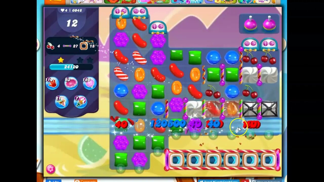 Candy Crush Level 6048 Talkthrough, 33 Moves 0 Boosters