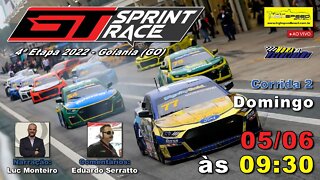 GT SPRINT RACE | Corrida 2 | 4ª Etapa 2022 - Goiania (GO) | Ao Vivo