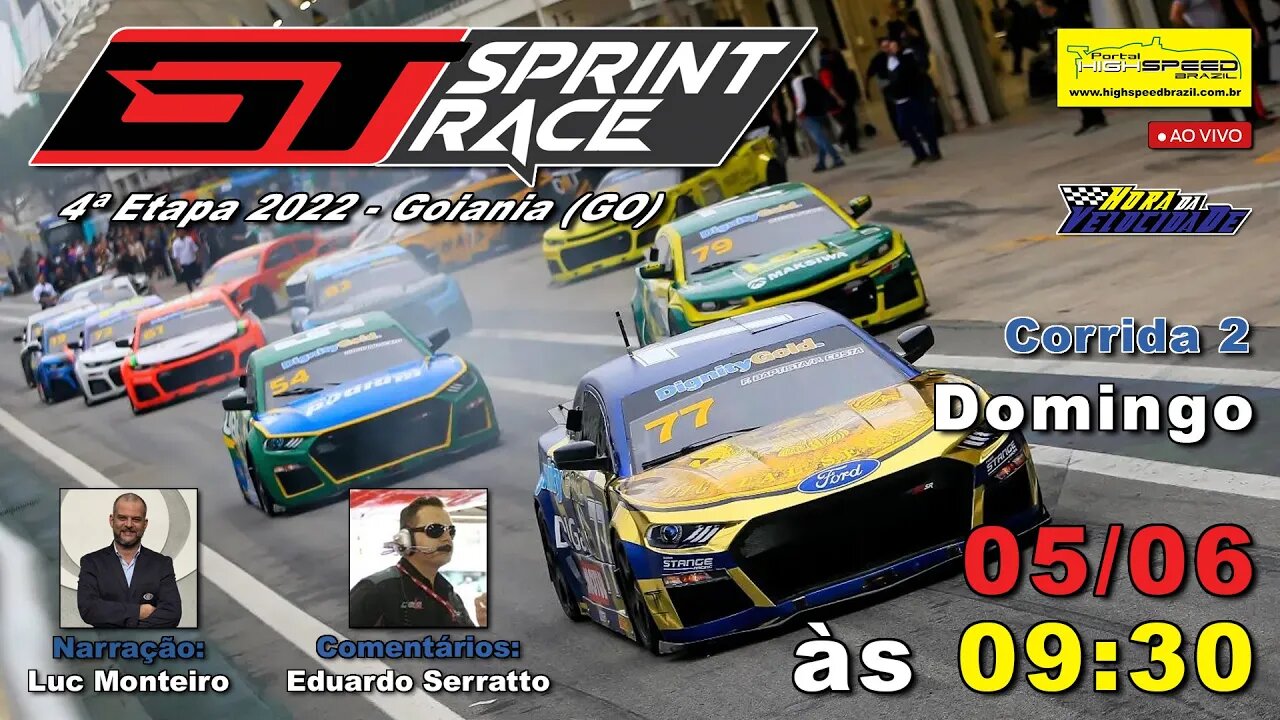 GT SPRINT RACE | Corrida 2 | 4ª Etapa 2022 - Goiania (GO) | Ao Vivo