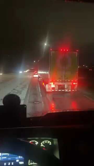 Icy Road On Highway 401