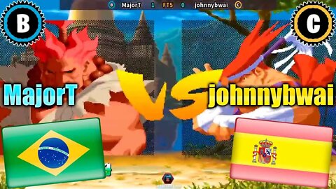 Street Fighter Alpha 2 (MajorT Vs. johnnybwai) [Brazil Vs. Spain]