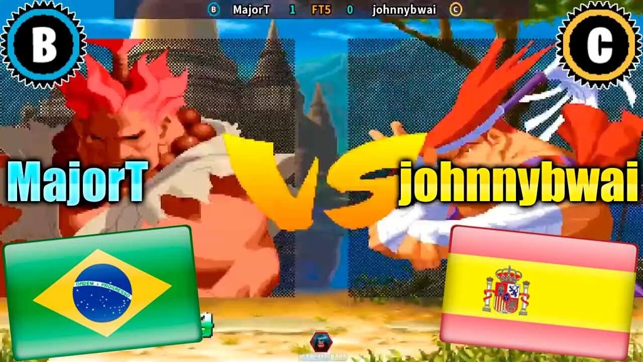 Street Fighter Alpha 2 (MajorT Vs. johnnybwai) [Brazil Vs. Spain]