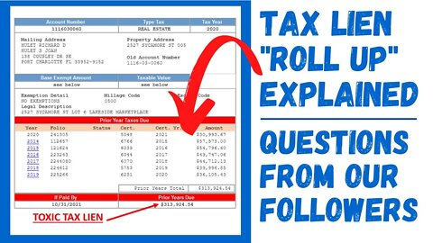TAX LIEN INVESTING RISKS: MULTIPLE YEARS LIENS