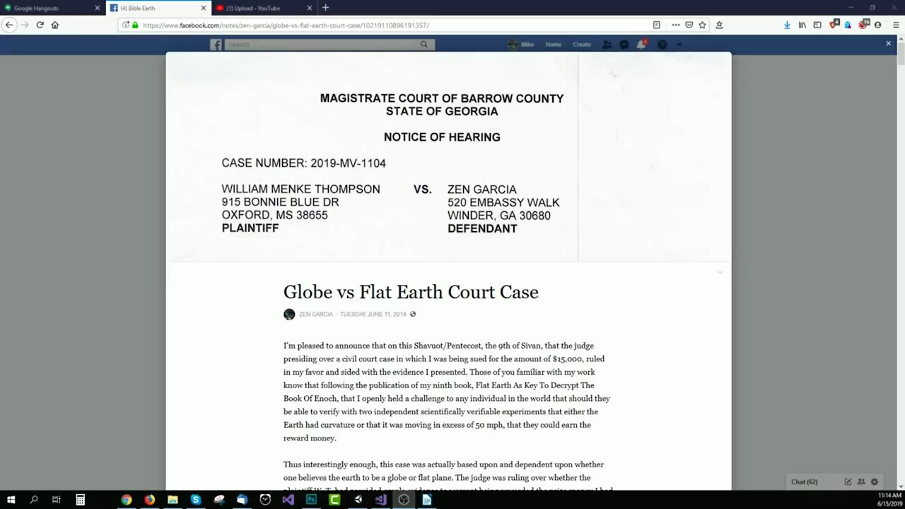 US Court.- NO EVIDENCE EARTH IS CURVED. Flat Earth