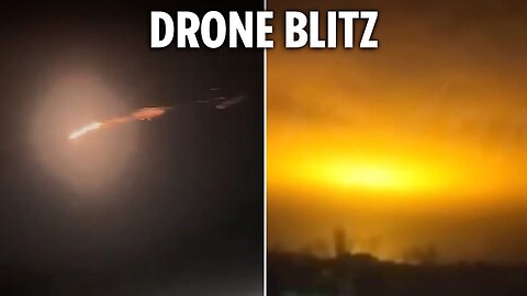 Huge doomsday flash lights up sky over key Putin oil depot after wave of Ukraine drone strikes