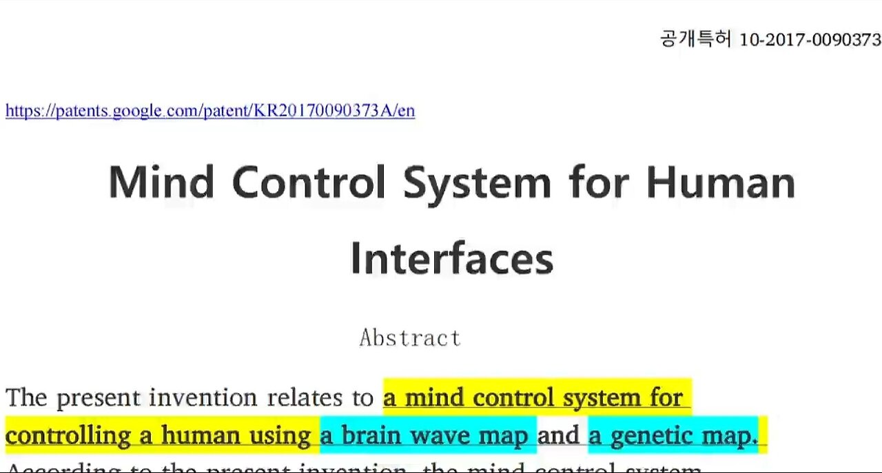 Patent: Mind Control System for Human Interfaces