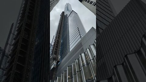 Central Park Tower from West 58th Street in New York City 2021.