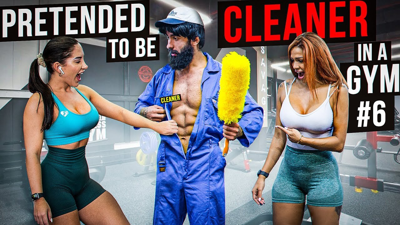 CRAZY CLEANER shocks GIRLS in a GYM prank #1 | Aesthetics in Public