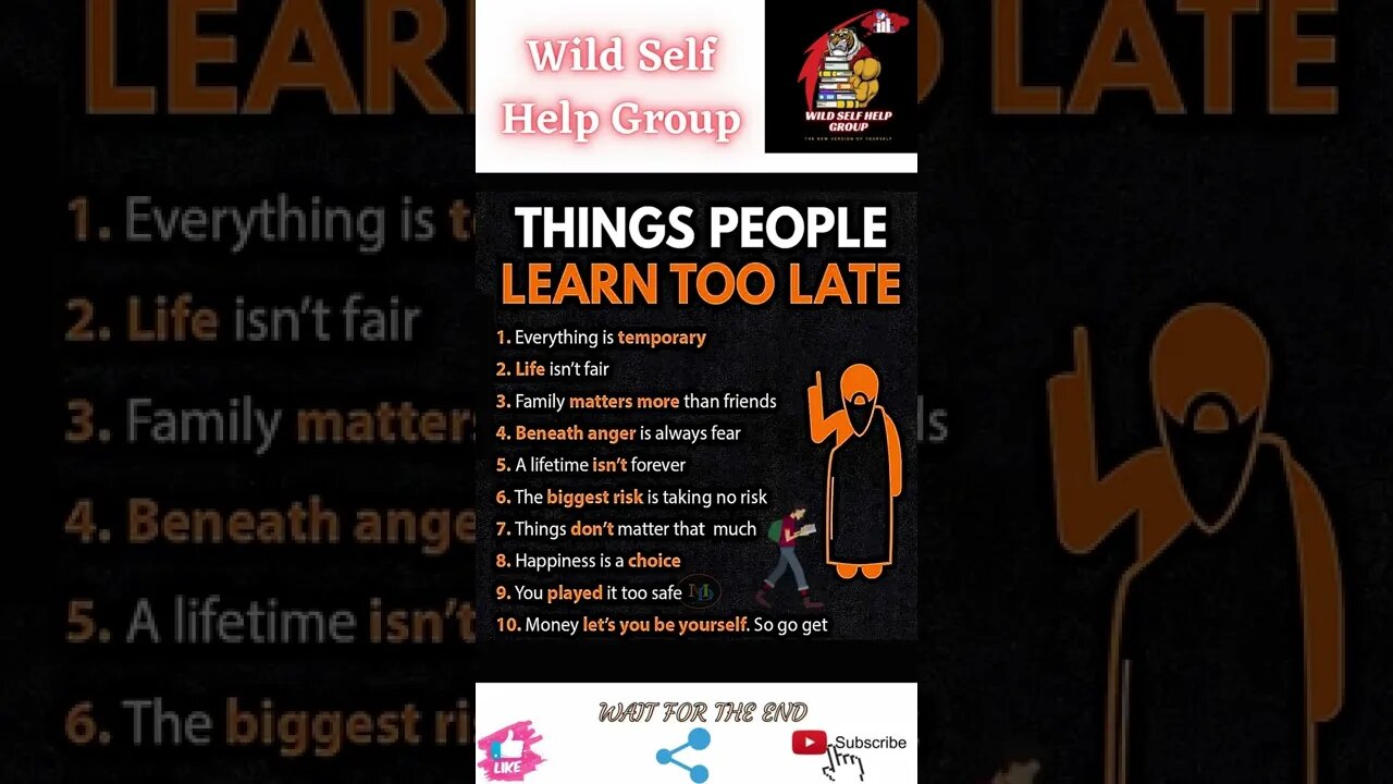 🔥Things people learn too late🔥#shorts🔥#wildselfhelpgroup🔥8 July 2022🔥