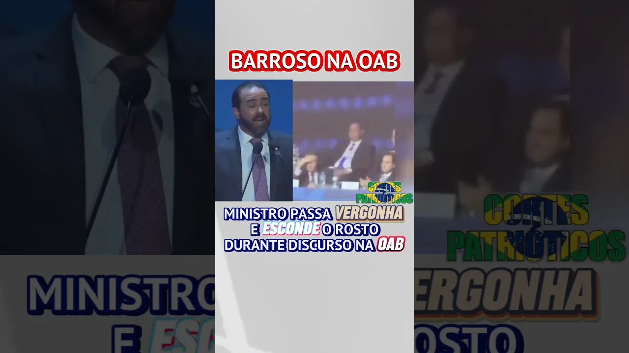 Barroso esconde o rosto durante fala do presidente da OAB