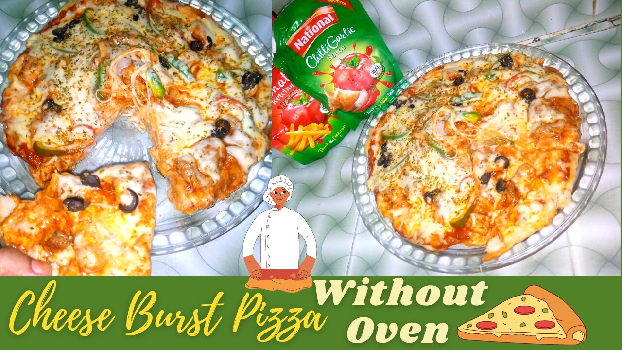 Cheese Burst Pizza Recipe | Without Oven