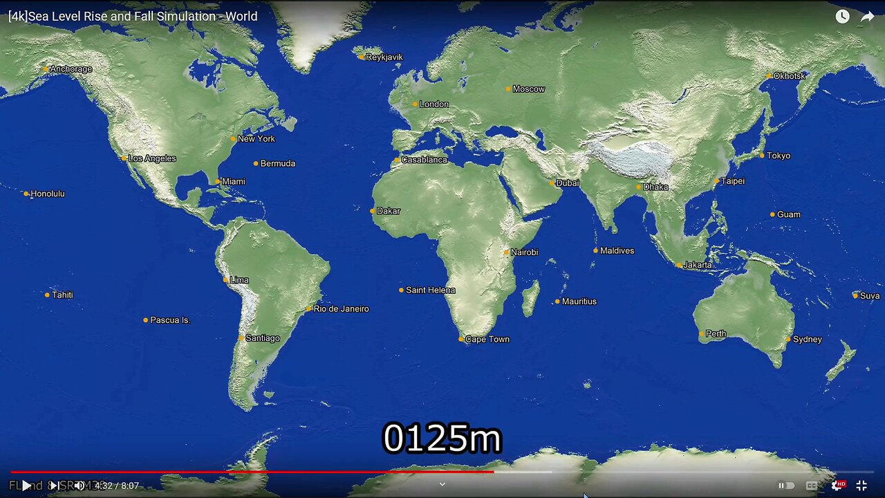 Sea levels now and sea levels from last ice age