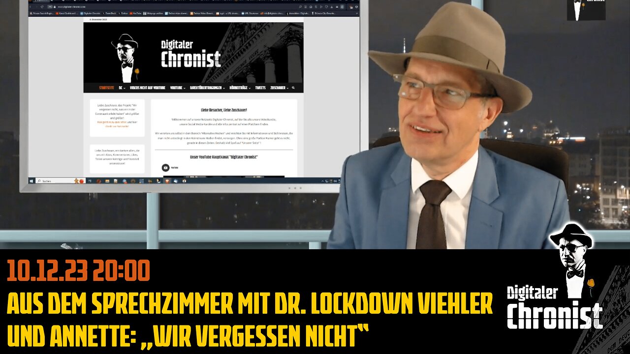 Aufzeichnung vom 10.12.23 Aus dem Sprechzimmer mit Dr. Lockdown Viehler und Annette: „Wir vergessen nicht“