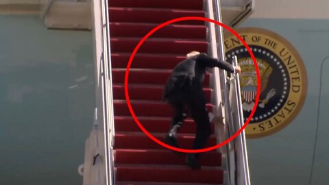 President Biden falls on Air Force One stairs