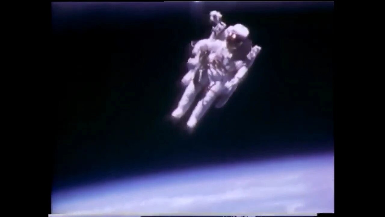 Astronaut Bruce McCandless II Floats Free in Space