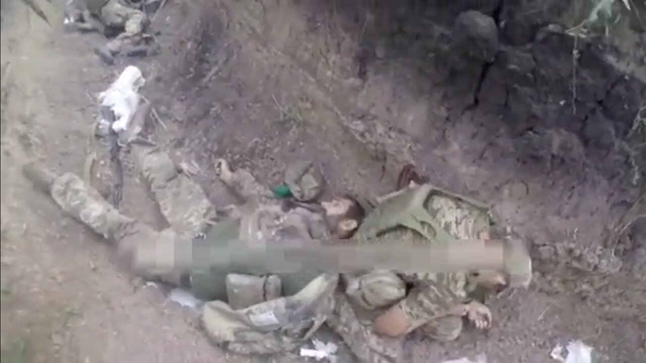 Captured Ukrainian trench full of dead AFU soldiers.