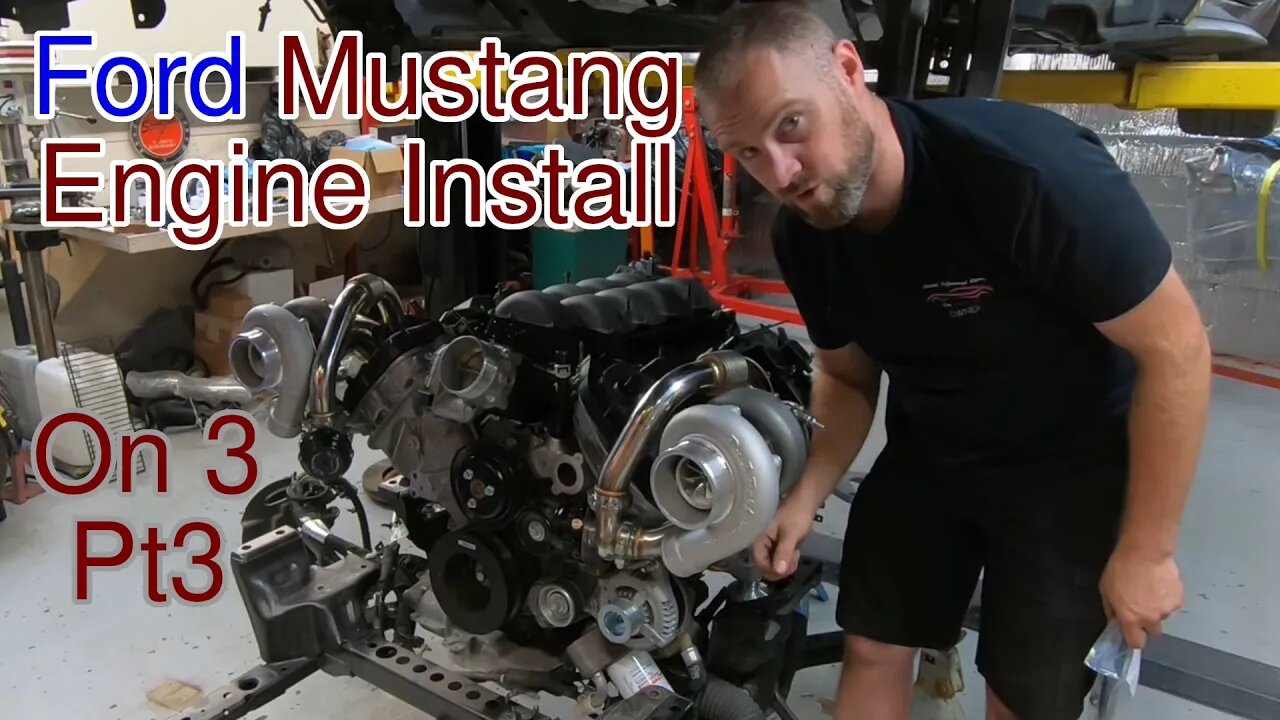 Engine Install Begins, Ford mustang Coyote TT Build PT3