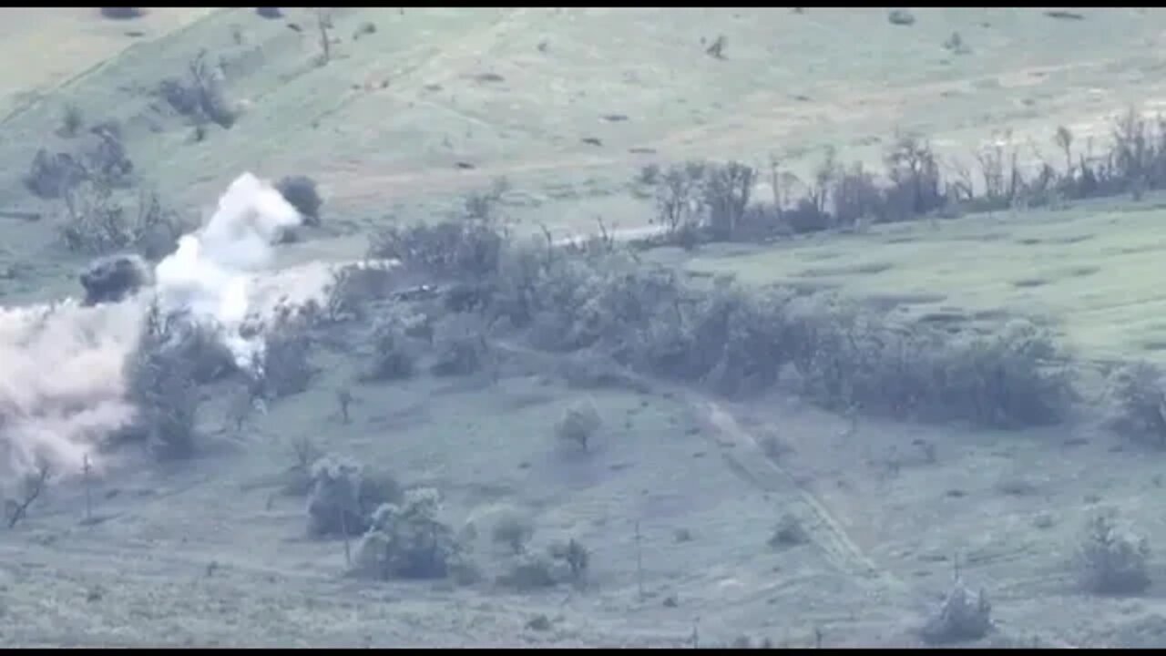 The destruction of the Ukrainian checkpoint, the detonation of ammunition is clearly visible