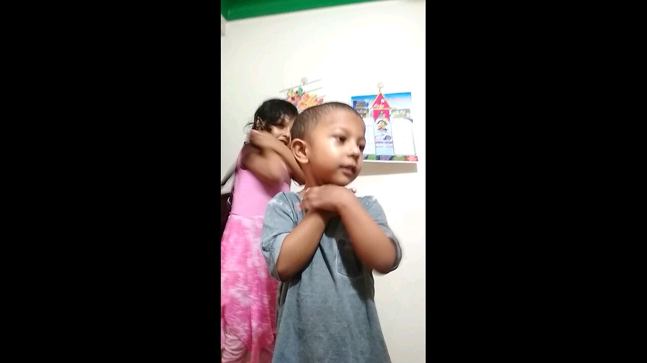 Two baby's are very happy