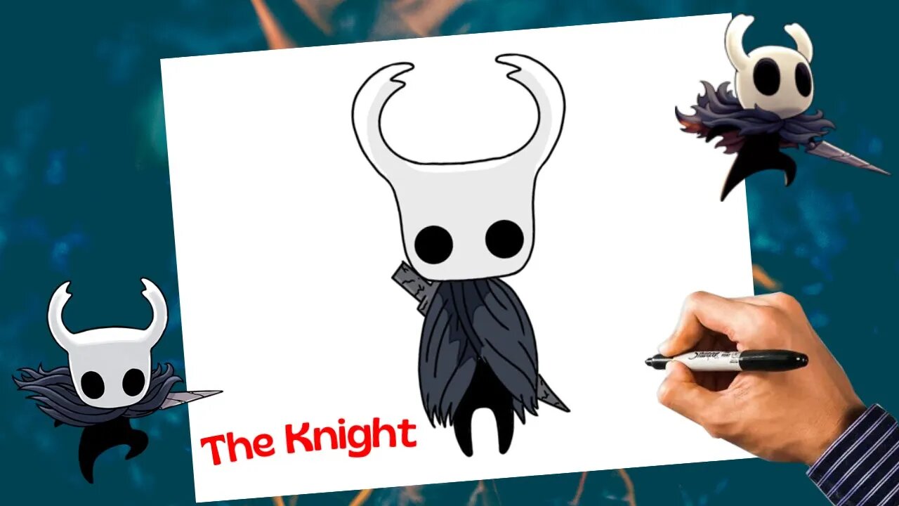 Como Desenhar Hollow Knight Passo a Passo