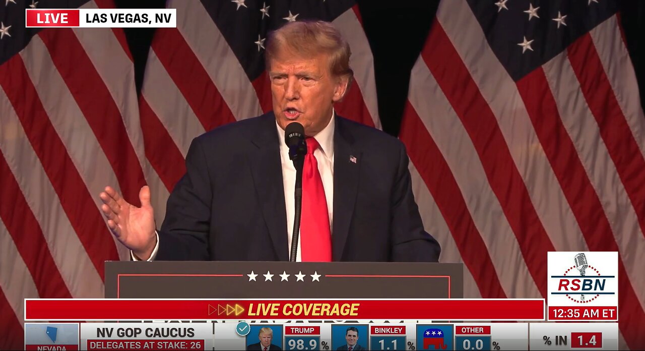 President Donald Trump Victory Speech Remarks Nevada Caucus 2/8/24