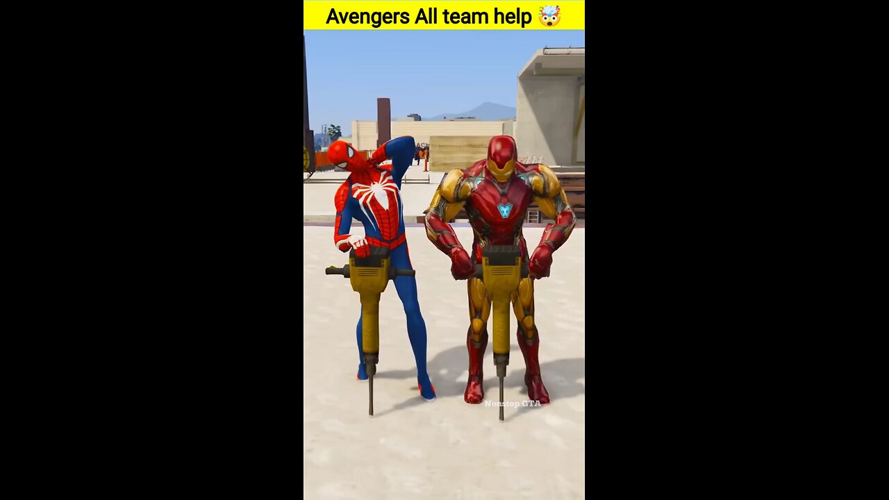 Avengers All team help 🤯 iron man and spider man #ironman #spiderman #hulk