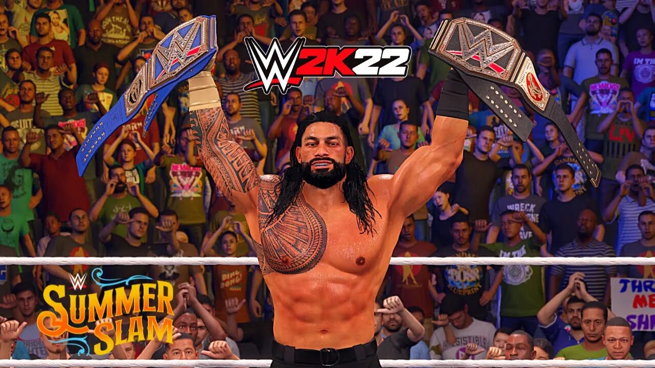 WWE 2K22: Roman Reigns Vs. Brock Lesnar - WWE Undisputed Championship - Last Man Standing Match!