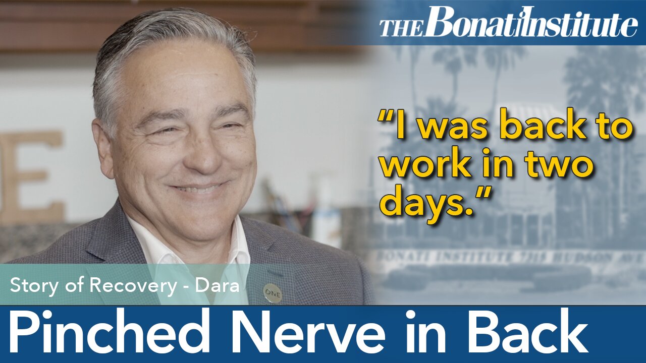 Dara went back to work two days after spine surgery at the Bonati Spine Institute