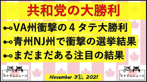 共和党の大勝利/VA州4タテ/トラックドライバーvs現職上院議長