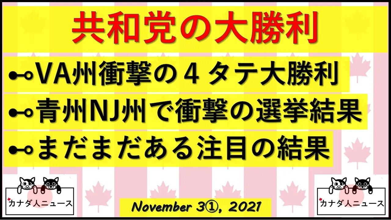 共和党の大勝利/VA州4タテ/トラックドライバーvs現職上院議長