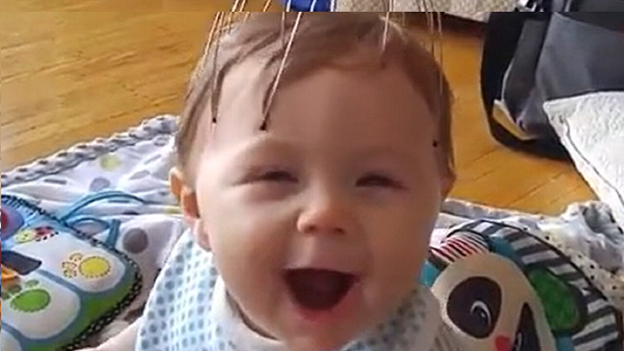 Baby's Priceless Reaction To Scalp Massager