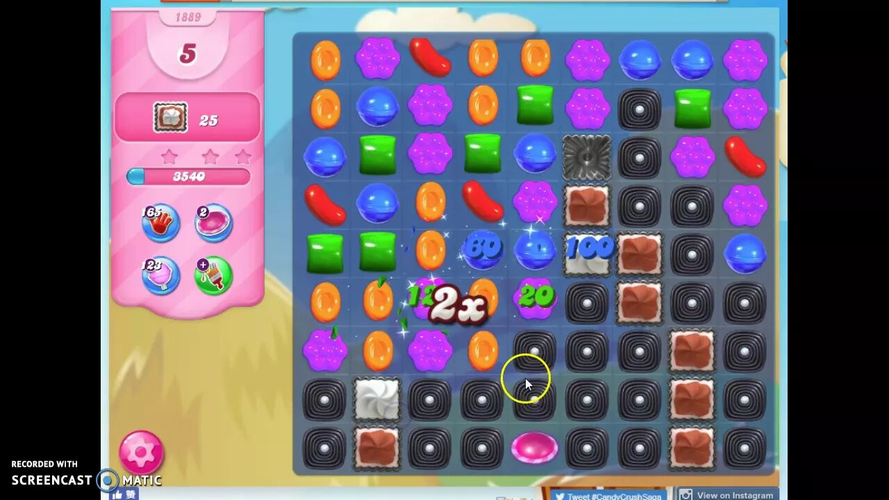 Candy Crush Level 1889 Audio Talkthrough, 1 Star 0 Boosters