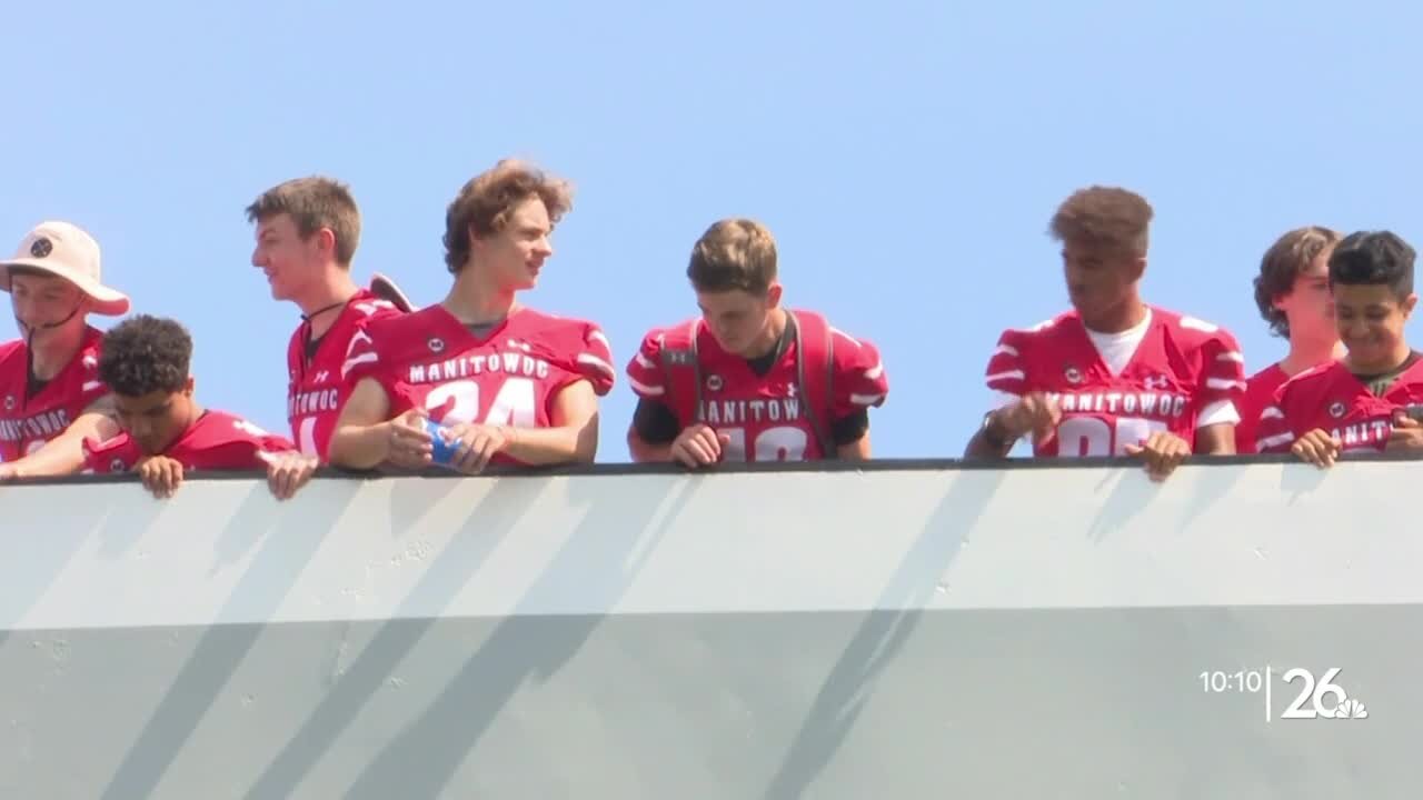 Manitowoc Lincoln football team sets sail on SS Badger car ferry to play Michigan high school