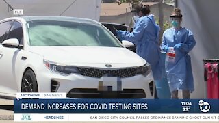 Demand increases for COVID testing sites around SD County