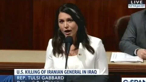 Tulsi Gabbard "CONGRESS MUST ACT TODAY TO STOP ESCALATION OF THIS WAR!"