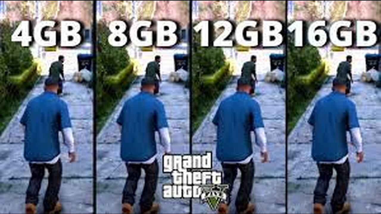 GTA 5 RAM COMPARISON 2GB VS 4GB VS 6GB VS 8GB VS 12 GB