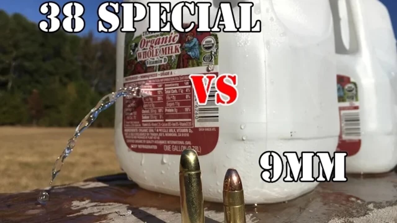 9mm vs .38 Special... Water jug penetration test