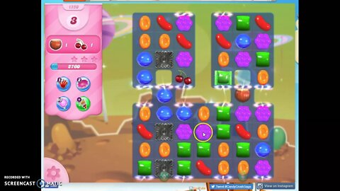 Candy Crush Level 1550 Audio Talkthrough, 1 Star 0 Boosters
