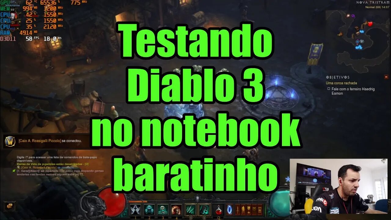 Testando Diablo 3 no notebook baratinho