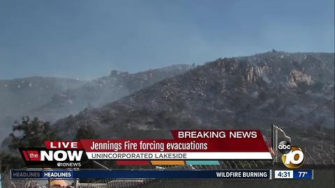 Jennings Fire forces evacuations in Lakeside
