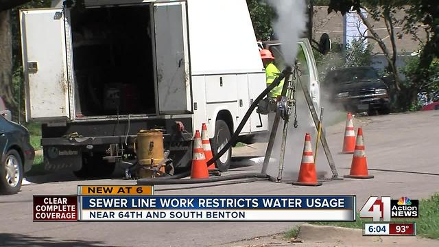 Sewer work restricts water usage in part of KC