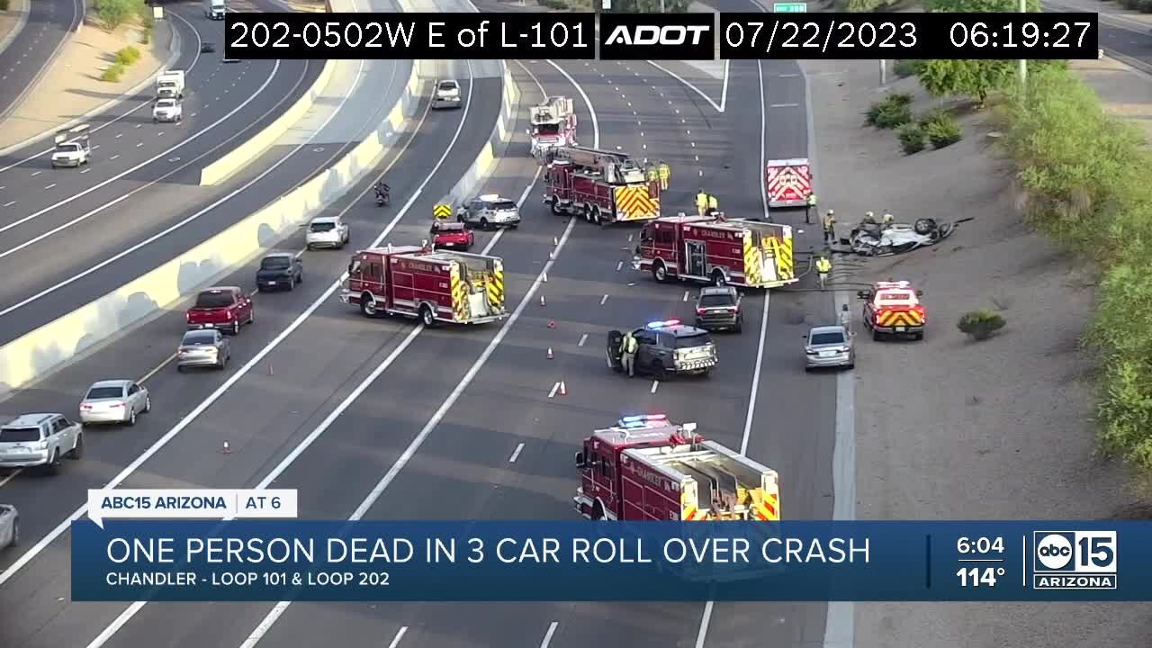 One person killed in Loop 202 Santan crash near Loop 101 Saturday morning