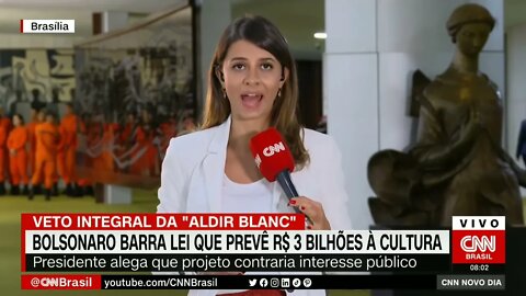 Bolsonaro barra lei que prevê R$ 3 bilhões à cultura, governo quer um país sem cultura @SHORTS CNN