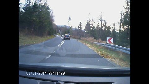 Poland - Silesian Beskids Landscape Park. Road 942: Wisla - Szczyrk (05)