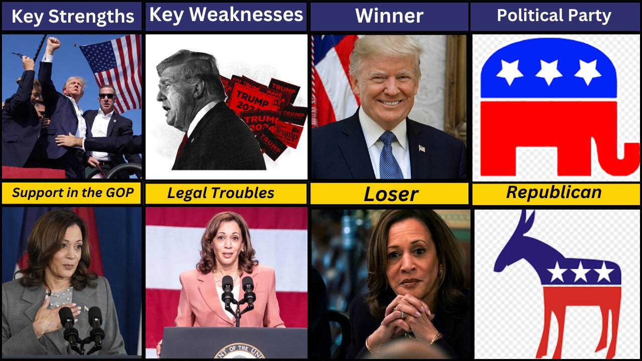 Donald Trump VS Kamala Harris Trump winner