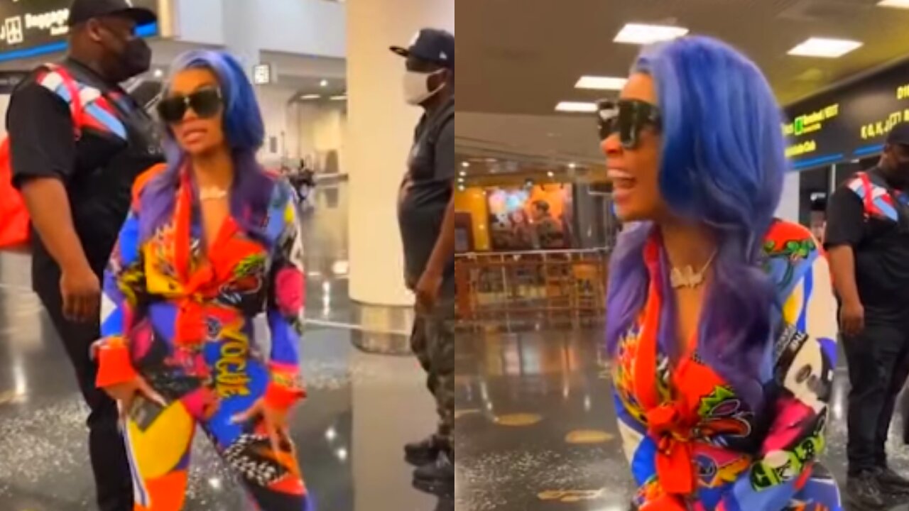 Blac China Caught Screaming In Airport About Getting A Vaccine