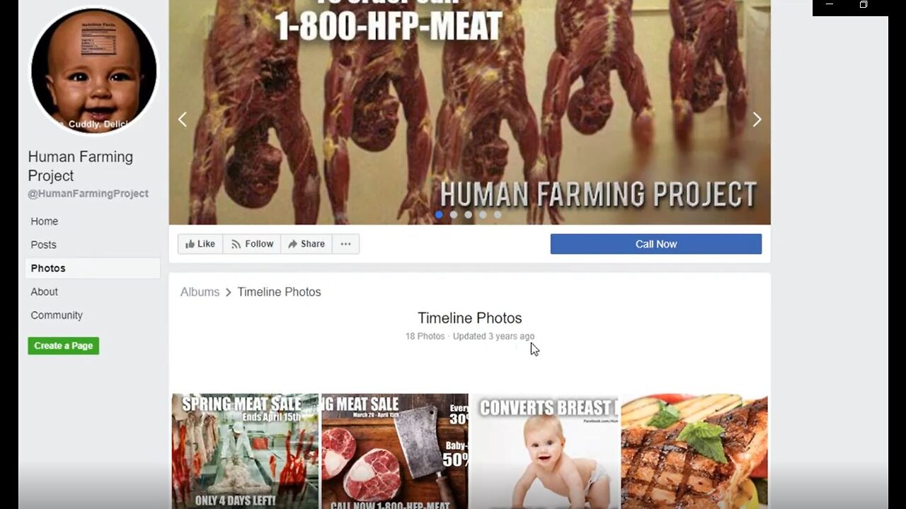 (WARNING) Human Farming Project on Facebook Selling Human Meat for Satanic Canibals